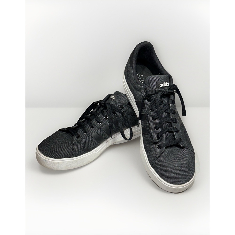 Adidas Daily 2.0 Denim Black Fashion Casual Active Sneakers Men's Size 12 DB0284